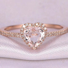 Kristall Herz Ring mit Zirkonias – Rose Gold