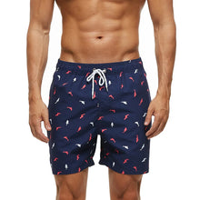 Matías | Herren Badeshorts – Roter und Weißer Fisch