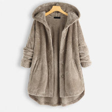 Damen Kapuzenfleece mit weicher Webstruktur – Beige