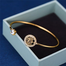 Baum des Lebens Verstellbares Armband – Gold