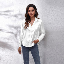 Regierose - Satin Sommer Leichte Damenbluse – Witz