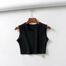Cherry - Croptop Ihr Lässiger Sommer-Look – Breite Schultern - Schwarz