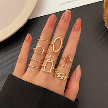 Set mit 11 Vintage Silberringen – Gold