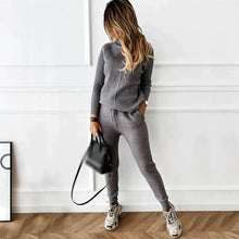 Nanette | Zweiteiliger Trainingsanzug mit Gummizug – Grau