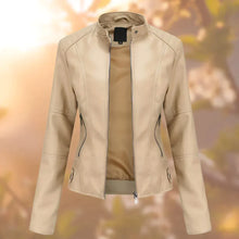 Stylische Bikerjacke für Damen | Schlanke Passform – Beige