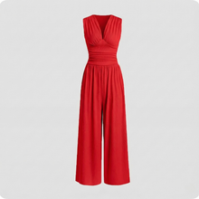 Zoey | Ärmellos Weites Bein Jumpsuit – Rose Rot