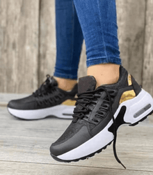Damen Komfort-Sneaker Rutschfest Leicht – Schwarz