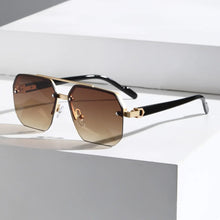 Moderne Stilvolle Geometrische Sonnenbrille für Herren | UV Schutz – Bernstein Braun