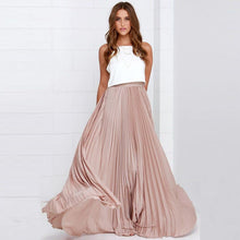 Diandra - Chiffon Plissee Maxirock Boho Retro – Rosa