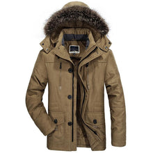 Callum - Winterjacke Herren Mit Kapuze & Fell – Khaki