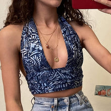 Zandee Amity - Haltertop Sommerlich Fröhlich Stilvoll – Blau