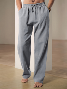 Herren Leinenhose - Komfortable und Stilvolle Leinenhose – Grau