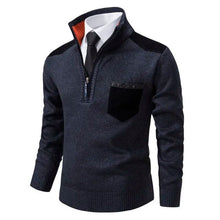 Halbzip Pullover mit modernem Akzent – Marineblau