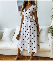 Klea - Gepunktetes Fröhliches Elegantes Damenkleid – Witz