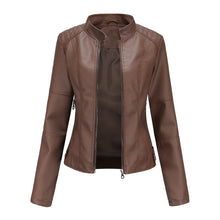 Lianara | Elegante Lederjacke – Kaffee