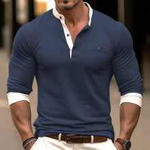 Devan - Stylisches Herren‑Langarmshirt – Blau