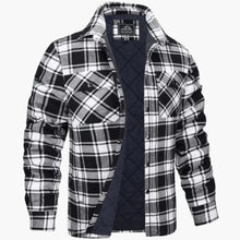 Herren Karo Jacke mit Steppfutter – Schwarz