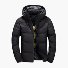 Herren Winterjacke mit Reißverschluss – Schwarz