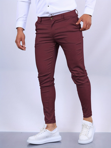 Herren Chino Hose | Stilvolle & Bequeme Chinohose – Burgunder