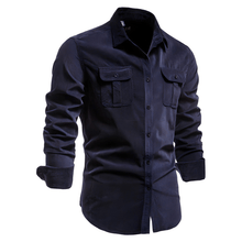 Herrenhemden Langarm Atmungsaktiv Modernes Design – Marineblau
