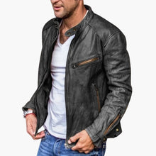 Herrenjacke mit Reißverschluss und Stehkragen – Schwarz