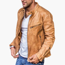Herrenjacke mit Reißverschluss und Stehkragen – Braun