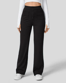 Hoch Taillierte Hose für Elegante Silhouette – Schwarz