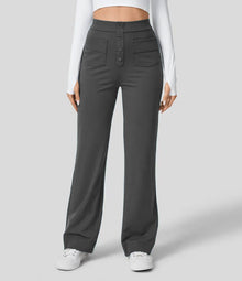 Hoch Taillierte Hose für Elegante Silhouette – Grau