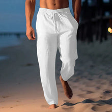 Yzzo | Trendige Leinenhose für Herren – Weiß