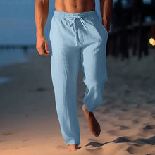 Yzzo | Trendige Leinenhose für Herren – Blau