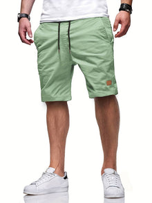 Lässige Kordelzug-Shorts für Herren - Abgeschnitten & Bequem – Hellgrün