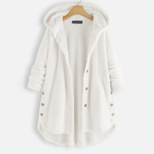 Damen Winter Wendejacke mit Kapuze - Warmes Fleece – Weiß