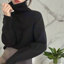 Lässiger Turtleneck Strickpullover Für Damen | Ideal für den Winter – Schwarz