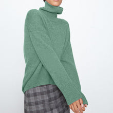 Lässiger Turtleneck Strickpullover Für Damen | Ideal für den Winter – Hellgrün