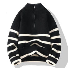 Stylischer Strickpullover Mit Hohem Kragen Und Reissverschluss Für Damen | Ideal für den Winter – Schwarz