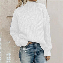 Lässiger Strickpullover mit Rollkragen für Damen | Ideal für den Winter – Weiß