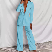 Annie | Elegantes Blazer & Hosen Set – Hellblau