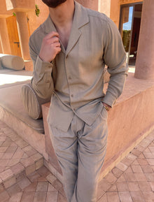 Elio | Elegantes Leinen-Set – Khaki