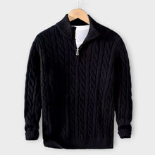 Lorenzo - Gemütlicher & Eleganter Half-Zip Pullover – Schwarz