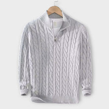Lorenzo - Gemütlicher & Eleganter Half-Zip Pullover – Grau