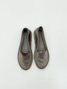 Fri | Damen Friulanische Samt-Schuhe – Weiche Samt Hausschuhe – Taupe