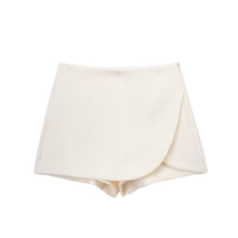 Damen Hohe Taille mit Shorts Mini Röck – Beige