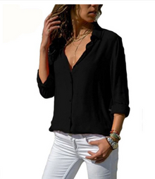 Damen Langarm-Bluse - Elegante Business Bluse – Schwarz