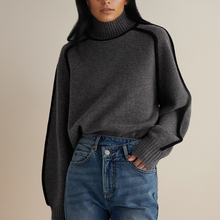 Damen Warmer Rollkragenpullover für Winter | Weich und Kuschelig – Platin Grau