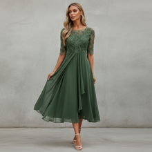 Yara - Elegantes Chiffon-Midikleid – Grün