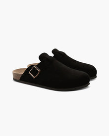 Luke | Bequemer Herren-Clog aus Wildleder mit ergonomischem Fußbett – Schwarz