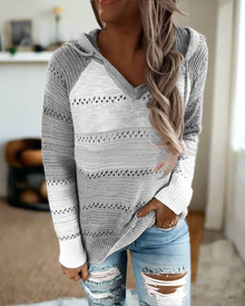Lässiger Pullover mit Kapuze für Damen | Ideal für den Winter – Grau