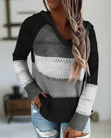 Lässiger Pullover mit Kapuze für Damen | Ideal für den Winter – Schwarz