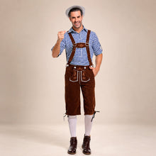 Thomas - Vintage-Oktoberfest-Hosenträger-Set – Blau / Braun