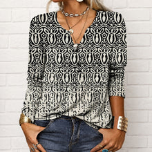 Katharina - Langarm-Boho-Bluse mit V-Ausschnitt – Grau